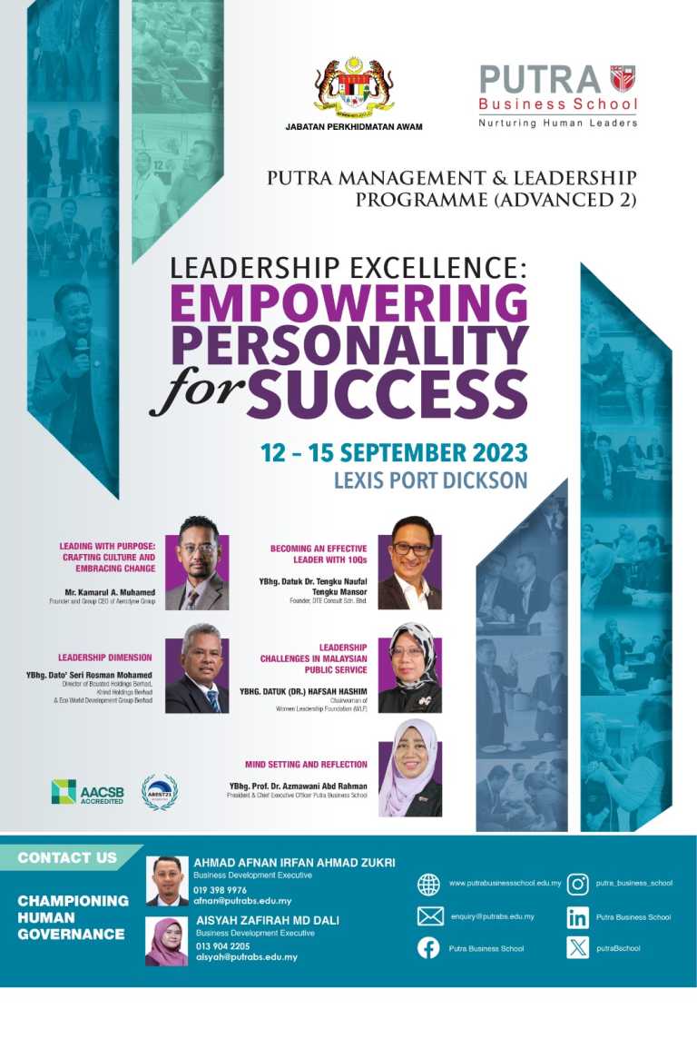 Putra Management and Leadership Programme (Advanced 2): Leadership Excellence: Empowering Personality for Success